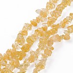 Heated Natural Citrine Beads Strands, Dyed, Chip, 2.5~6.5x6.5~11.5mm, Hole: 0.8mm, about 31.34 inch(79.6cm)(X-G-L555-06)
