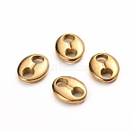 Ion Plating(IP) 304 Stainless Steel Oval Links connectors, Coffee Bean, Golden, 8x10.5x2mm, Hole: 2.5mm(X-STAS-I141-02G)