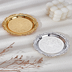 2Pcs 2 Colors Iron Tray, Storage Tray, Cosmetics Jewelry Organizer, Round, Mixed Color, 100x8mm, Inner Diameter: 68mm, 1pc/color(DIY-LP0005-44)