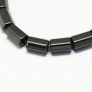 Non-magnetic Synthetic Hematite Beads Strands, Grade A, Faceted, Column, Black, 6x4mm, Hole: 0.5mm(G-S078-6x4mm)
