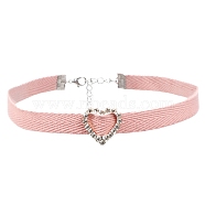 Cloth Choker Necklaces, Pearl Pink, 11.81 inch(30cm)(PW-WG41408-06)
