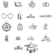 CHGCRAFT 72Pcs 18 Styles Alloy Pendants, Pendant Decorations, Anniversary Souveni, Antique Silver, 4pcs/style(HJEW-CA0001-03)