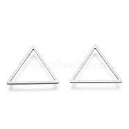 201 Stainless Steel Linking Rings, Triangle, Stainless Steel Color, 16x18.5x1mm, Inner Diameter: 13x13mm(STAS-N090-T12-1)