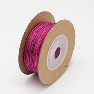 Braided Nylon Threads, Medium Violet Red, 1mm, about 14.21 yards(13m)/roll(NWIR-N003-1mm-03E)