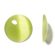 Cat Eye Glass Cabochons, Half Round/Dome, Olive, about 25mm in diameter, 5mm thick(X-CE074-25-12)