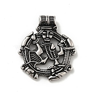 304 Stainless Steel Pendants, Viking Pagan Pewter Freya Goddess of Love Charms, Antique Silver, 44x38x7.5mm, Hole: 4.5mm(STAS-C053-15AS)