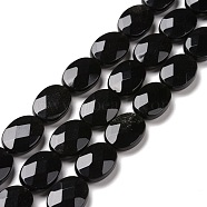 Natural Obsidian Beads Strands, Oval, Faceted, 18~18.5x13~13.5x7mm, Hole: 1.2mm, about 22pcs/strand, 15.75 inch(40cm)(G-C238-05)