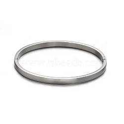 304 Stainless Steel Bangles, Stainless Steel Color, 50x59mm, 4mm(BJEW-E277-42A-P)