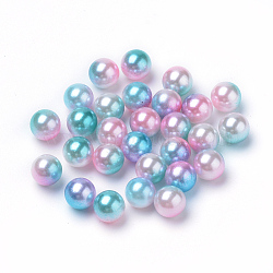 Rainbow Acrylic Imitation Pearl Beads, Gradient Mermaid Pearl Beads, No Hole, Round, Sky Blue, 4mm, about 15800pcs/500g(OACR-R065-4mm-A05)