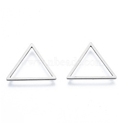 Non-Tarnish 201 Stainless Steel Linking Rings, Triangle, Stainless Steel Color, 16x18.5x1mm, Inner Diameter: 13x13mm(STAS-N090-T12-1)