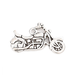 Tibetan Style Zinc Alloy Motorcycle Pendants, Lead Free & Cadmium Free, Antique Silver, 17.5x24.5x2mm, Hole: 1mm, about 294pcs/500g(TIBEP-R334-346AS-RS)