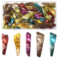 50Pcs Spray Painted Natural Akoya Shell Big Pendants, Nuggets Charms, Mixed Color, 35.5~55x8~20x4~12mm, Hole: 1.2mm(BSHE-FS0001-15)