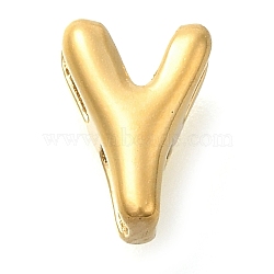 Ion Plating(IP) 304 Stainless Steel Slide Charms, Real 14K Gold Plated, Letter Y, 8x5.5x4mm, Hole: 1.5x2.5mm(STAS-B075-37G-Y)