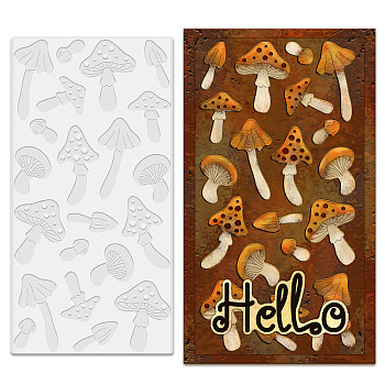 Autumn Theme Carbon Steel Cutting Dies Stencils, for DIY Scrapbooking, Photo Album, Decorative Embossing Paper Card, Stainless Steel Color, Matte Style, Mushroom Pattern, 14.3x7.3x0.08cm