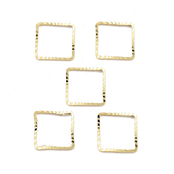 Brass Beads Frames, Cadmium Free & Lead Free, Square, Real 24K Gold Plated, 10x10x1mm