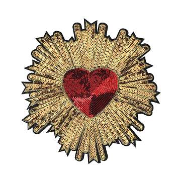 Computerized Embroidery Cloth Iron on/Sew on Patches, Costume Accessories, Appliques, Heart, Red, 205x190x1mm