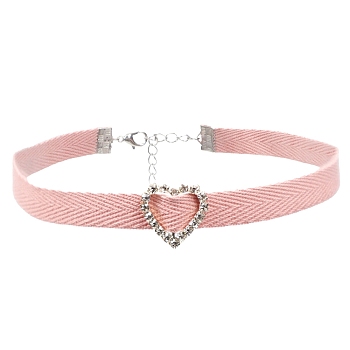 Cloth Choker Necklaces, Pearl Pink, 11.81 inch(30cm)