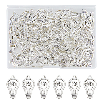 Tibetan Style Zinc Alloy Pendants, Lead Free & Cadmium Free, Bulb, Antique Silver, 31x16.4x4mm, Hole: 3mm, 60pcs/box