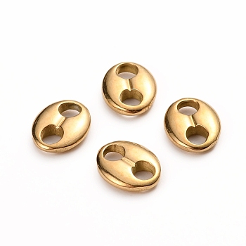 Ion Plating(IP) 304 Stainless Steel Oval Links connectors, Coffee Bean, Golden, 8x10.5x2mm, Hole: 2.5mm