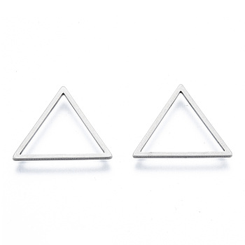 201 Stainless Steel Linking Rings, Triangle, Stainless Steel Color, 16x18.5x1mm, Inner Diameter: 13x13mm