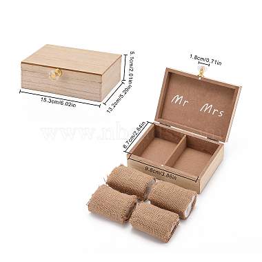 boîte à double bague de mariage rectangulaire en bois gorgecraft(OBOX-GF0001-09)-2