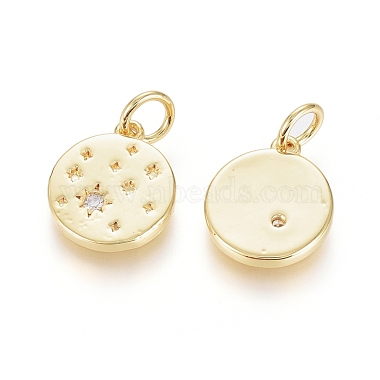 Brass Micro Pave Cubic Zirconia Pendants(ZIRC-G166-16G)-2