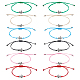 FIBLOOM 12Pcs 2 Colors Tortoise Alloy Link Bracelets Set(BJEW-FI0001-40)-1