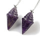 Natural Amethyst Pointed Dowsing Pendulums(G-K338-13P-01)-2