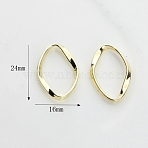 Alloy Pendants, Wave Oval, Golden, 24x16mm(FIND-WH0048-55A)