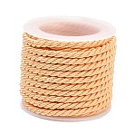 Polyester Cord, Twisted Cord, Moccasin, 3mm, about 5.46 yards(5m)/roll(OCOR-BT0001-09A)