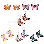 Butterfly Earring Making Kit, Including Imitation Leather Big Pendants, Brass Earring Hooks & Jump Rings, Mixed Color, 52Pcs/set(FIND-TA0002-67)