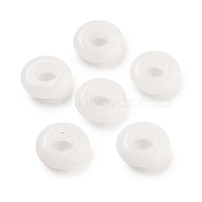 Natural White Jade European Beads, Large Hole Rondelle Beads, 14x4~4.2mm, Hole: 6~6.2mm(G-C134-01F)