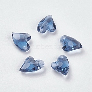 Transparent Acrylic Charms, Faceted, Heart, Cornflower Blue, 11x9x4mm, Hole: 0.5mm(X-MACR-G055-11mm-17X)