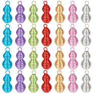 ARRICRAFT 28Pcs 7 Colors Iron Baking Paint Spring Pendants, Gourd, Mixed Color, 38.5x16.5mm, Hole: 4.7mm, 4pcs/color(IFIN-AR0001-18)