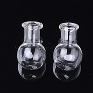 Handmade One Hole Blown Glass Globe Cover, For Bottle Pendant Making, Clear, 24.5~25x15mm, Hole: 6mm, Bottle Capacity: 1.8ml(0.06 fl. oz)(BLOW-T001-14)