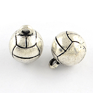 Tibetan Style Ball Alloy Charms, Cadmium Free & Lead Free, Antique Silver, 11x14mm, Hole: 1.5mm, about 278pcs/1000g(TIBEP-Q054-19AS-RS)