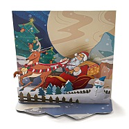 Square 3D Pop Up Paper Greeting Card, with Envelope, Christmas Day Invitation Card, Deer, 110x110x4mm(AJEW-P124-C02)