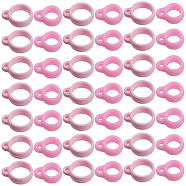 60Pcs 2 Style Silicone Pendant, for Electronic stylus & Lighter Making, Ring, Pink, 16x12~13x6mm, Hole: 2.5mm, 8mm inner diameter, 30pcs/style(SIL-GF0001-42D)