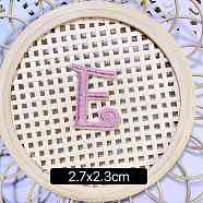Computerized Embroidery Cloth Self Adhesive Patches, Stick on Patch, Costume Accessories, Letter, Pink, E:27x23mm(FIND-TAC0002-01E)