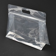 Transparent Plastic Zip Lock Bag, Plastic Stand up Pouch, Resealable Bags, with Handle, Clear, 17x24x0.05cm(OPP-L003-02A)