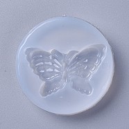 Food Grade Silicone Molds, Fondant Molds, For DIY Cake Decoration, Chocolate, Candy, UV Resin & Epoxy Resin Jewelry Making, Butterfly, White, 58x11mm, Butterfly: 50x30mm(DIY-L026-033)