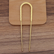 Alloy Hair Fork Findings, U Shape, Golden, 132x33mm(PW-WG72179-01)
