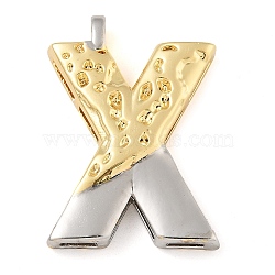 Brass Pendants, Real 18K Gold Plated And Platinum, Letter Charms, Letter X, 27.5x22.5x3.5mm, Hole: 3.5x1.5mm(PALLOY-S036-01G-X)