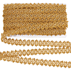 Filigree Polyester Lace Trim, Piping Strips for Home Textile Decoration, Gold, 1 inch(26mm), 20 yards/card(OCOR-WH0074-96A)