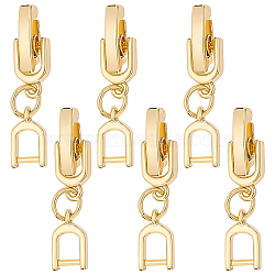 BENECREAT 6Pcs Brass Watch Band Clasps, Real 18K Gold Plated, 19.6x5.2x4mm, Hole: 0.9mm(DIY-BC0013-44B-G)