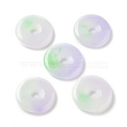 Dyed Natural White Jade Pendants, Donut Charms, Thistle, 21~22x3.5~4mm, Hole: 4.5mm(G-Q016-05D-01)