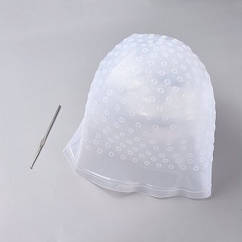 Reusable Silicone Hair Cap, Hair Coloring Dye Cap, with Needles, for Women Girls Dyeing Hair, Clear, 22x31cm