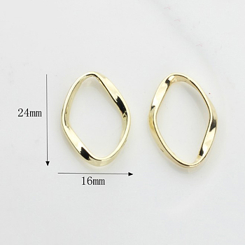 Alloy Pendants, Wave Oval, Golden, 24x16mm