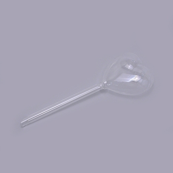 Glass Watering Spikes, Plants Flowers Irrigation Tool, for Indoor & Outdoor Plants, Heart, Clear, 24(±1cm)x8x4.2cm