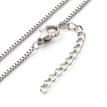 316 Surgical Stainless Steel Venetian Chain Necklaces, Unwelded, Stainless Steel Color, 17.80 inch(45.2cm)